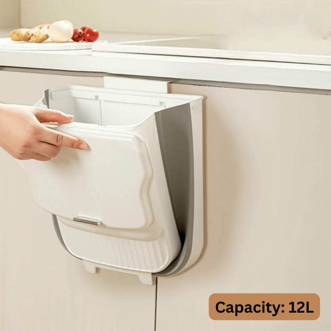 Space-Saving Hanging Trash Cans for Kitchen