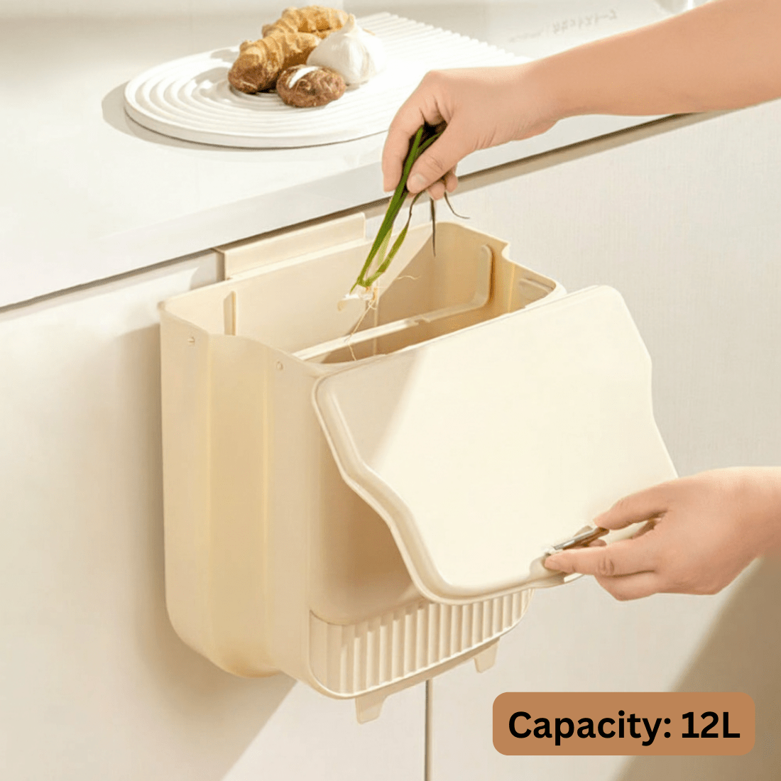 Space-Saving Hanging Trash Cans for Kitchen