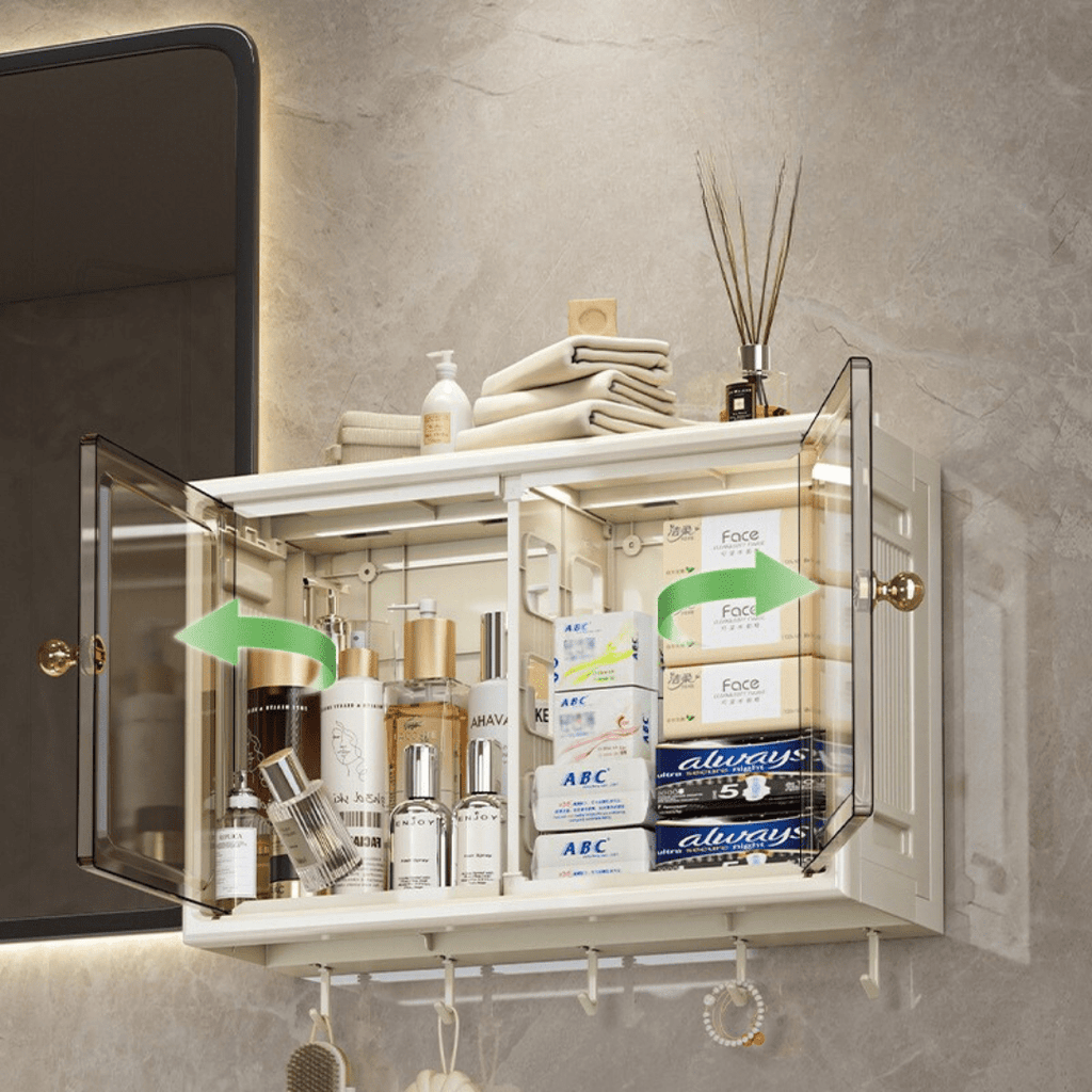 Multi-Purpose Space Saving Wall Mounted Storage Organizer With Hooks