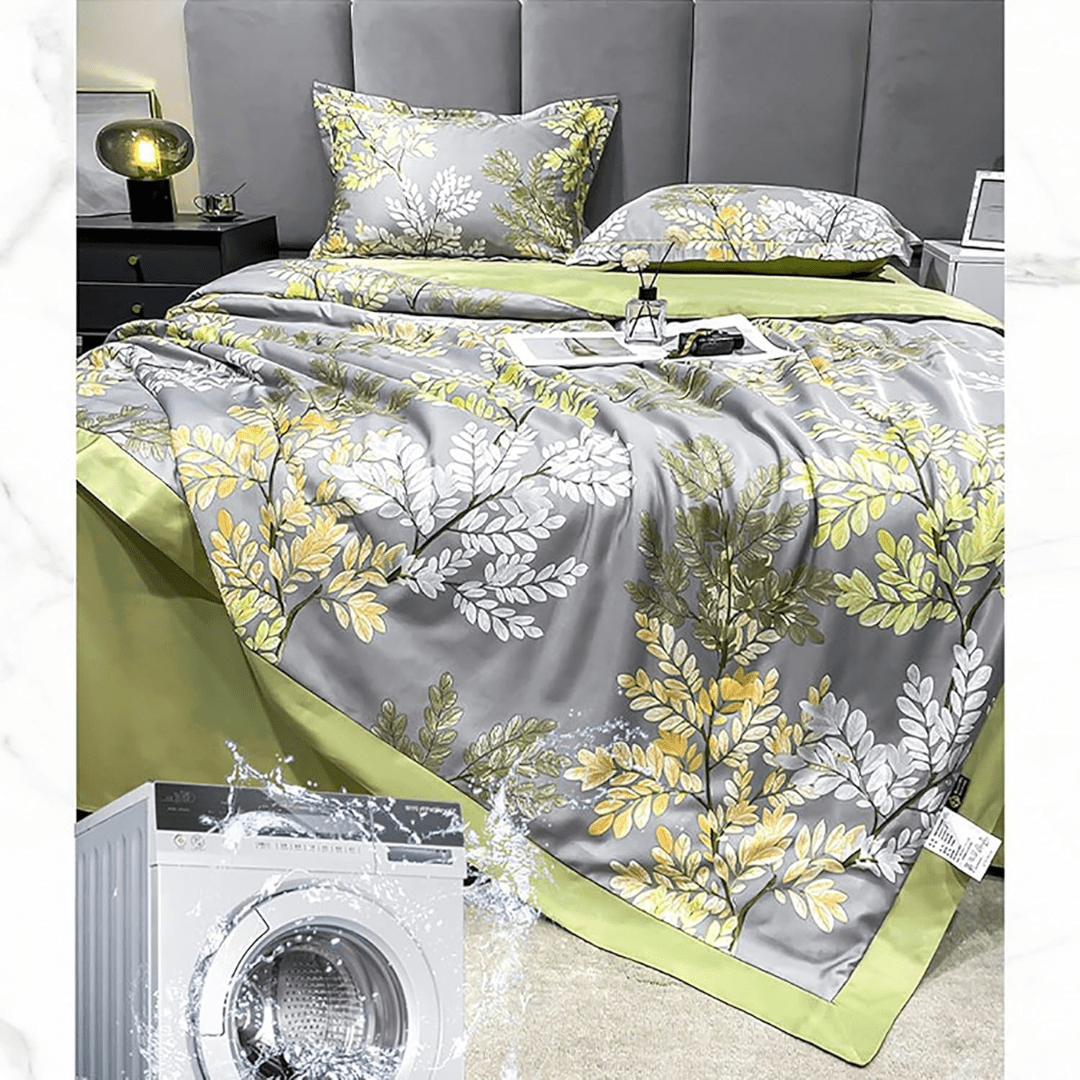 Ice Silk Elegance Comfort Quilt Set (Style-4)