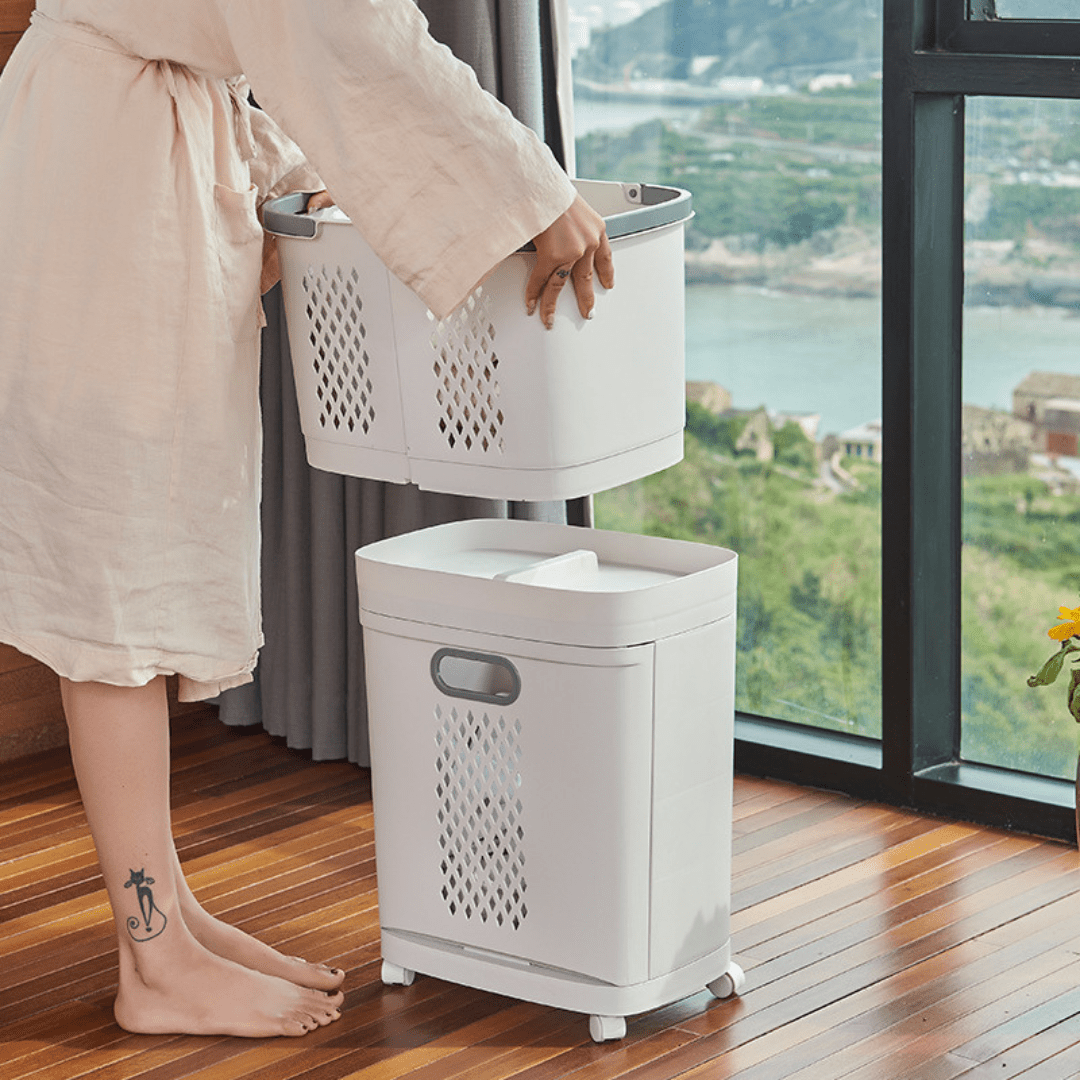 Multipurpose Detachable Laundry Basket Organizer with Wheels
