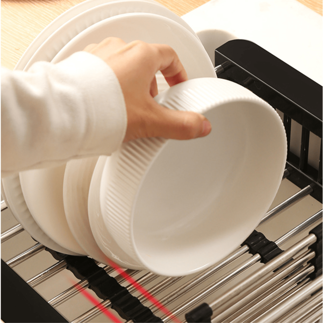 Multi-Functional Retractable Stainless Steel Sink Drain Basket Rack