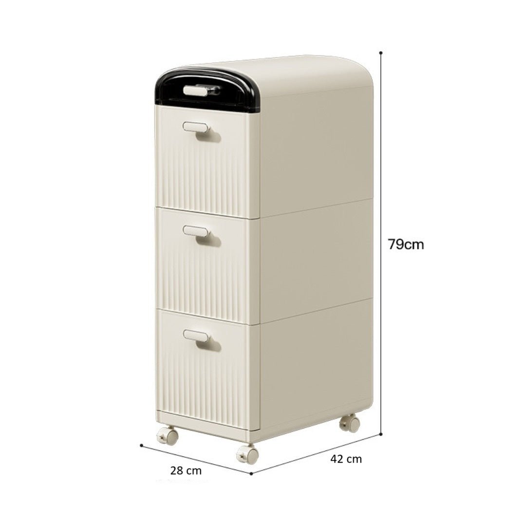 Multi-Layer Plastic Storage Cabinet with Drawers & Wheels