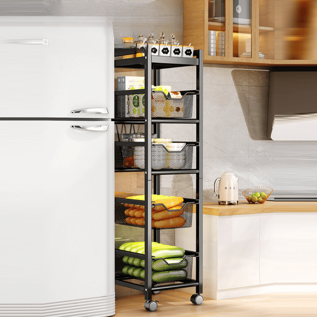 Multi-Layer Narrow Gap Floor Storage Cart