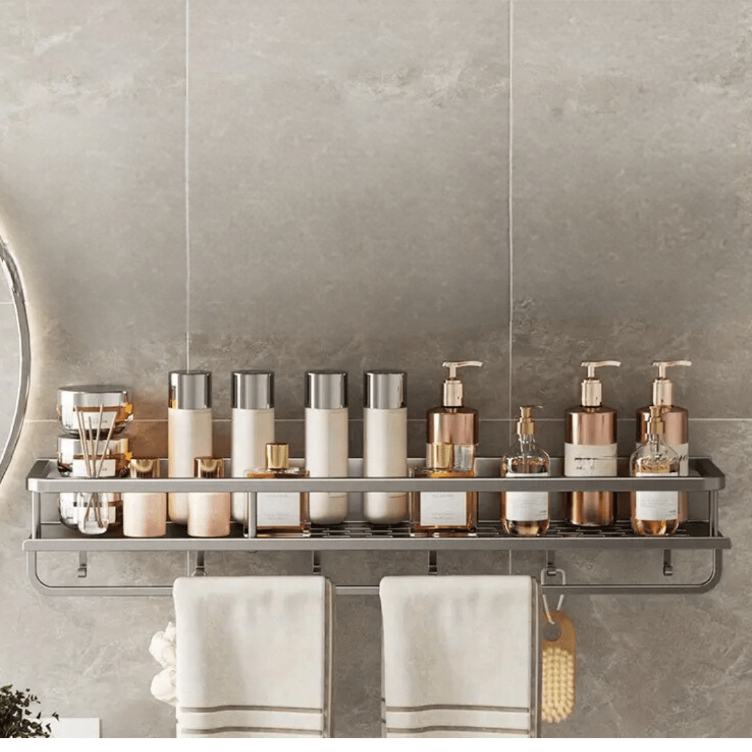 Modern Wall-Mount Bathroom Organizer Shelf
