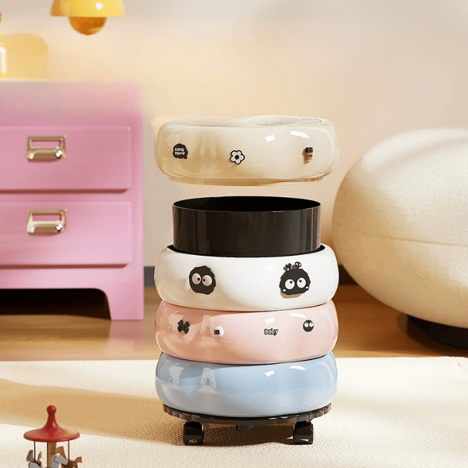 Premium Trash Can with Lid and Wheel (35cm)