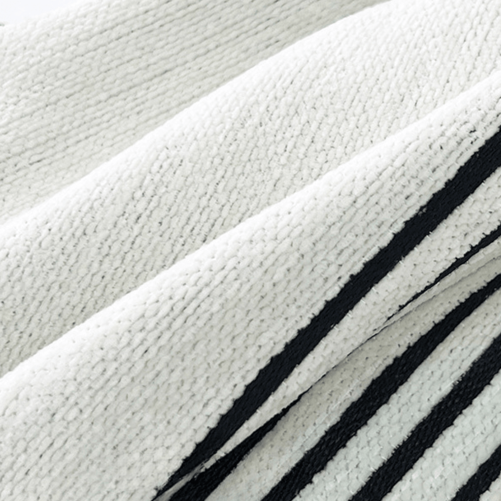 Off White & Grey Elegance Chenille Sofa Cover