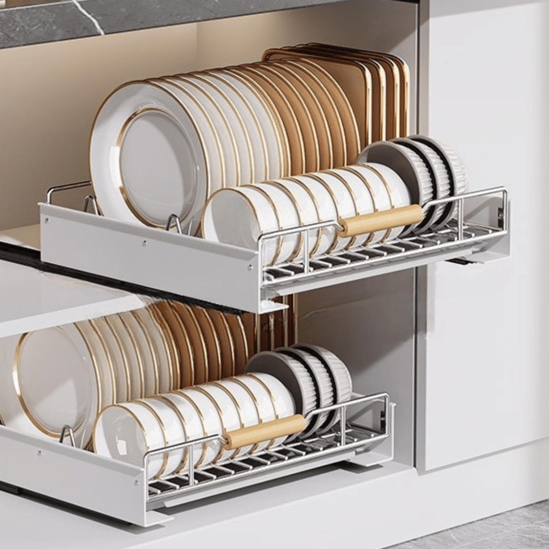 Multi-Functional Carbon Steel Sliding Dish Rack