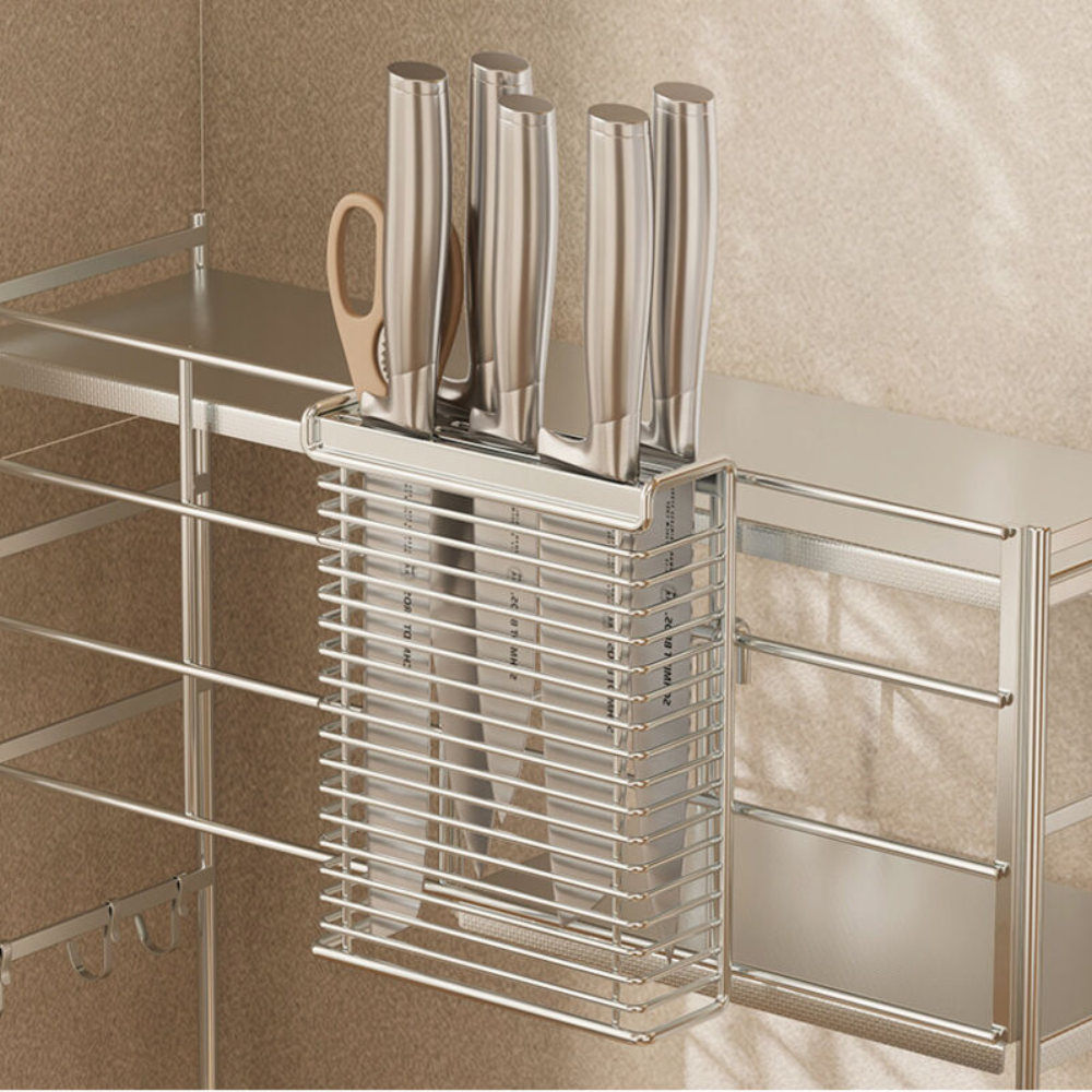 Space-Saving Stainless Steel Seasoning Storage Stand