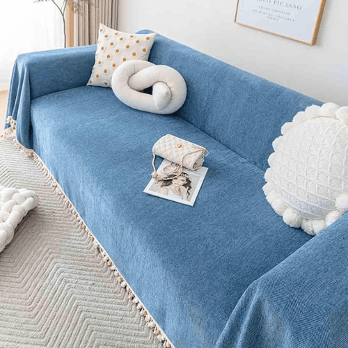 Elegance Chenille Sofa Cover :[EM-SC-31] (Blue)