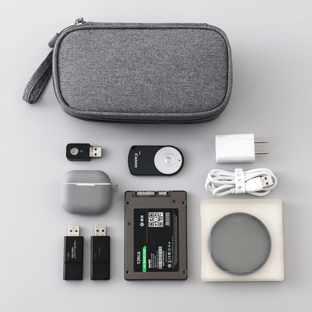 Portable  Storage Bag with Multiple Compartments and Zipper Closure