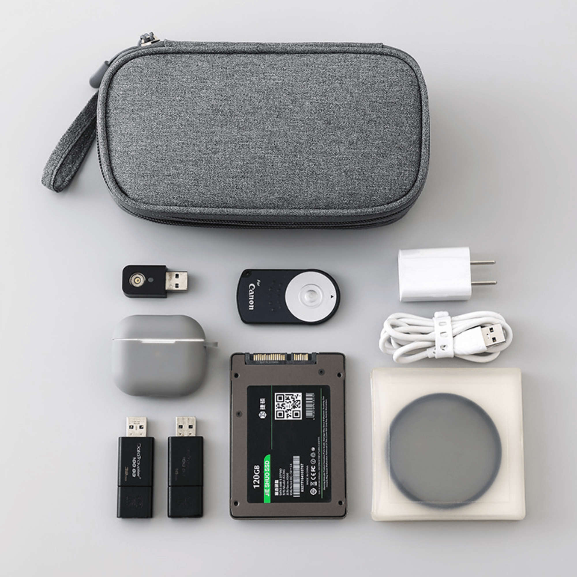 Portable  Storage Bag with Multiple Compartments and Zipper Closure