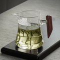 Borosilicate Glass Crescent Filter Cup with Wooden Handle(360ml)