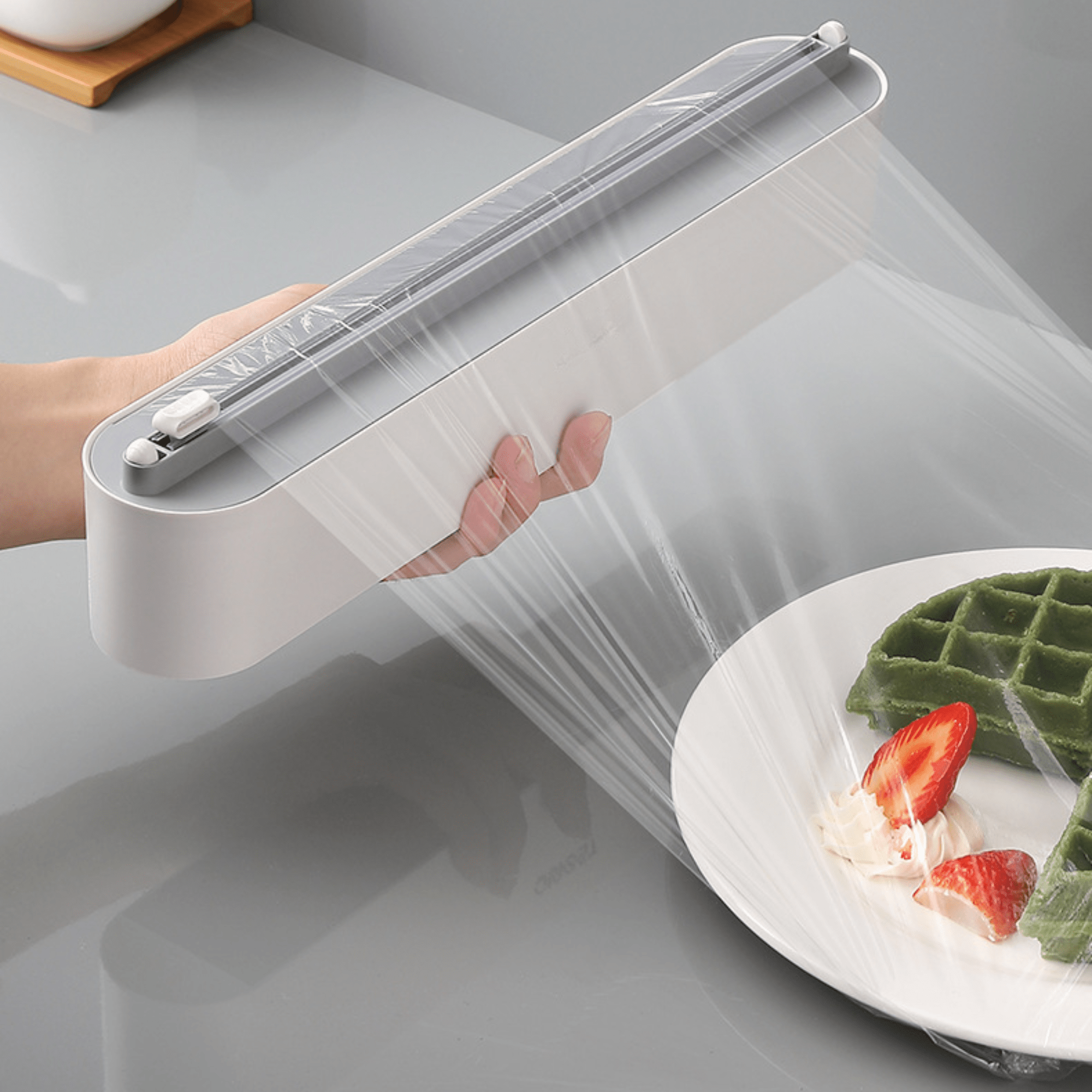 Multi-Purpose Magnetic Plastic Wrap Cutter with Built-in Blade (36.5cm)