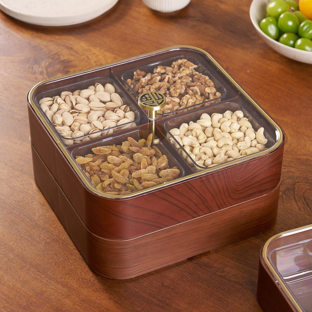 Moisture-Proof Wooden Serving Tray (Double Layer)