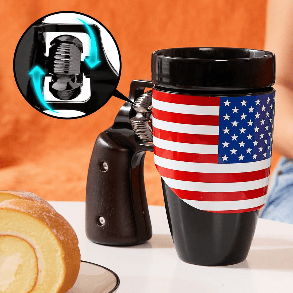 Multi-Purpose Unique Ceramic Gun Mug with Revolver Handle - 500ML
