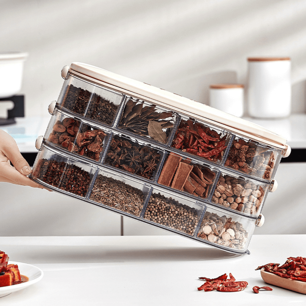Multi-Purpose Transparent Storage Organizer Box With Handle (White)
