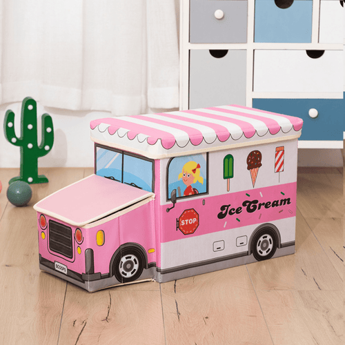Bus-Shaped Kid's Toy Storage Box