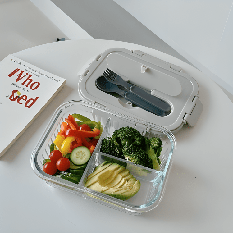 Multi-Compartment Rectangle Glass Food Container