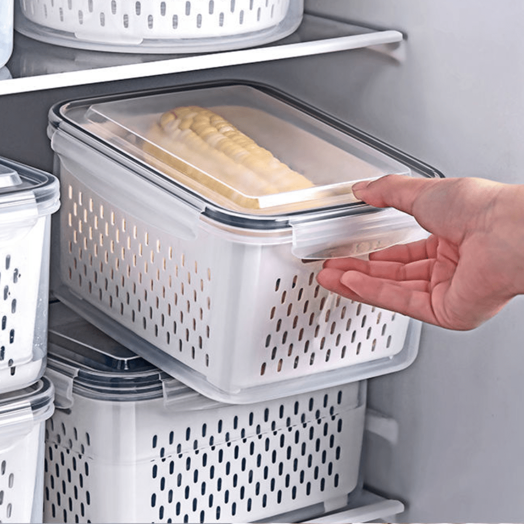 Multifunctional Plastic Sealed Rectangular 1700ml Storage Box(Pack of 2)