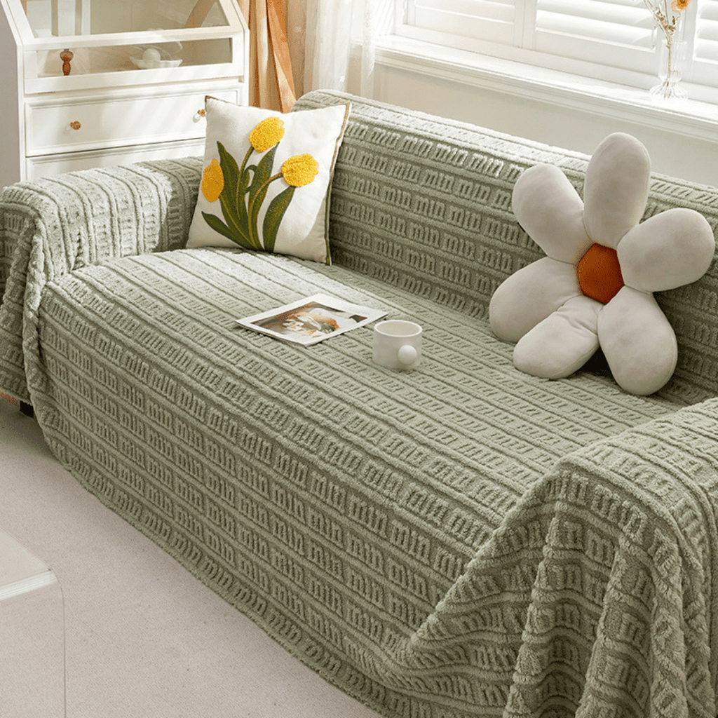 Elegance Chenille Sofa Cover : [EM-SC-27] (Green)