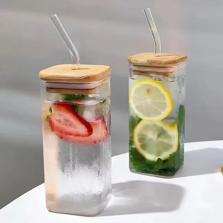 Multi-Purpose Borosilicate Glass Coffee and Juice Cup with Lid(400ml)