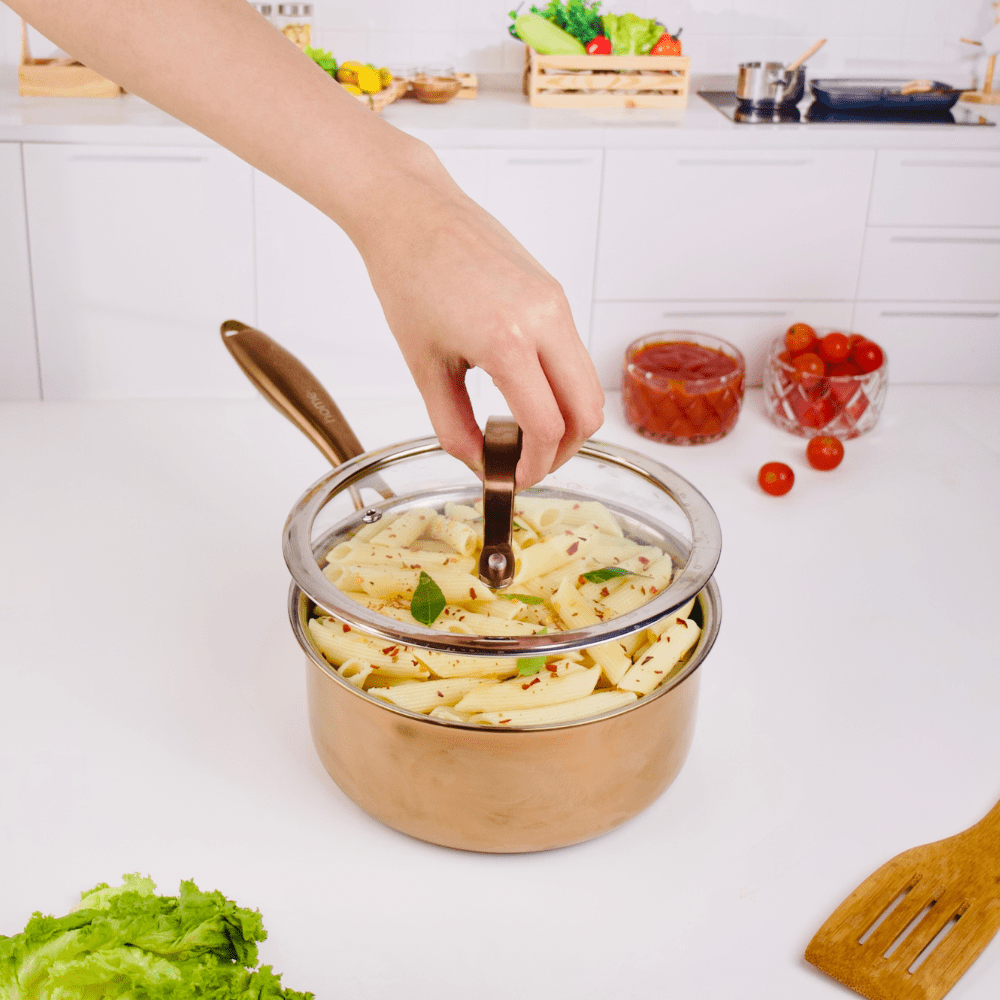 Multi-Purpose Copper Core Honeycomb Frying Pan With Lid (18cm)