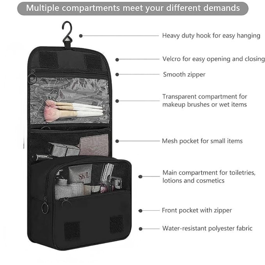 Waterproof Folding Cosmetic & Toiletry Bag with Compartments