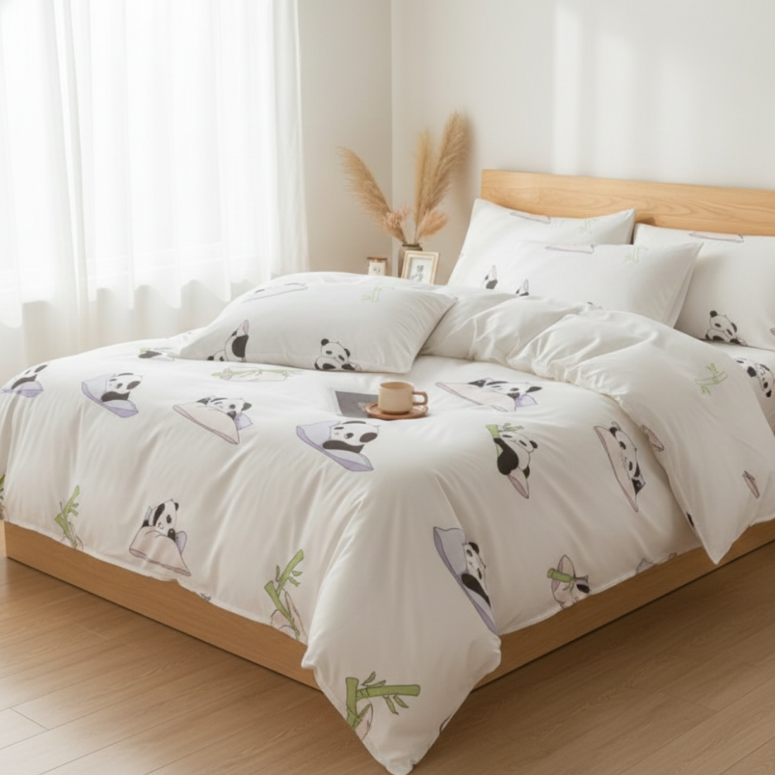 Printed Disposable  Bed Sheet, Pillow Case and Quilt Cover Four Piece Set