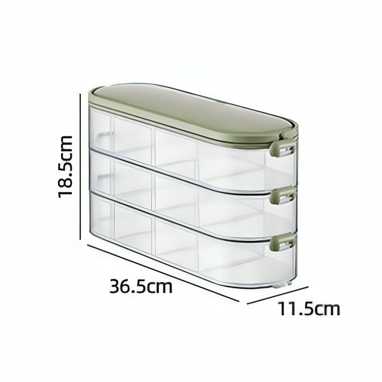 Multi-Purpose Transparent Storage Organizer Box With Handle (Green)