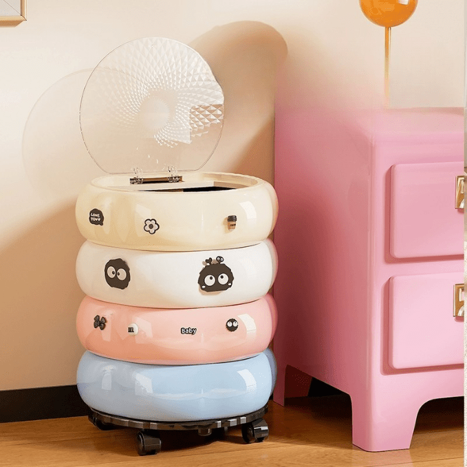 Premium Trash Can with Lid and Wheel (35cm)
