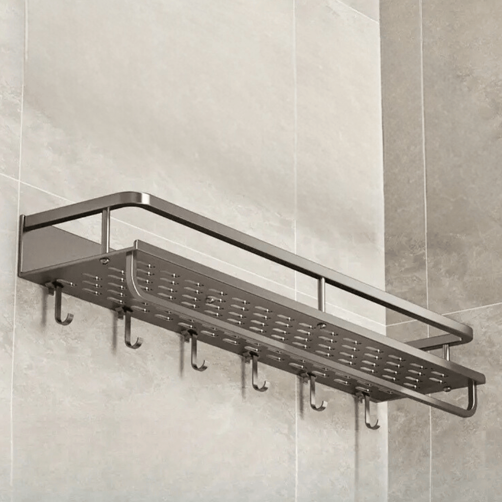 Modern Wall-Mount Bathroom Organizer Shelf