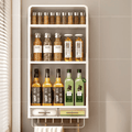 Multipurpose Multi-Layer Plastic Wall Mounted Storage Rack with Hooks(40cm)