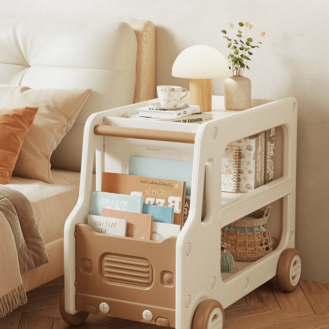Multi-Functional Bus Themed Storage Cabinet with Wheels