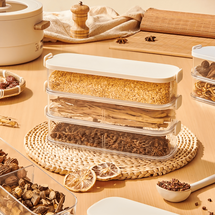 Multi-Layer Sealed Spice Container for Kitchen Storage