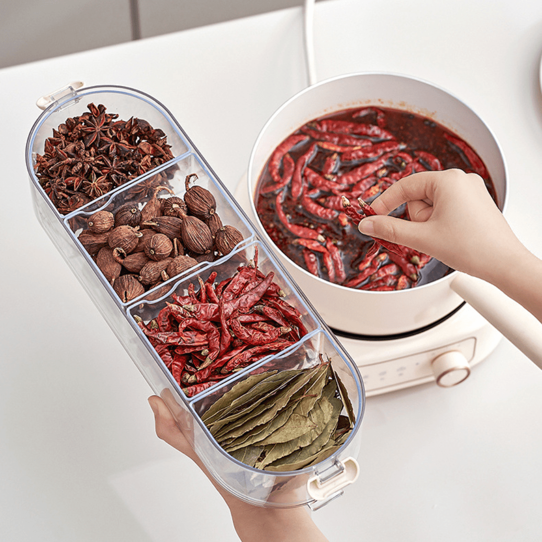 Multi-Purpose Transparent Storage Organizer Box With Handle (White)