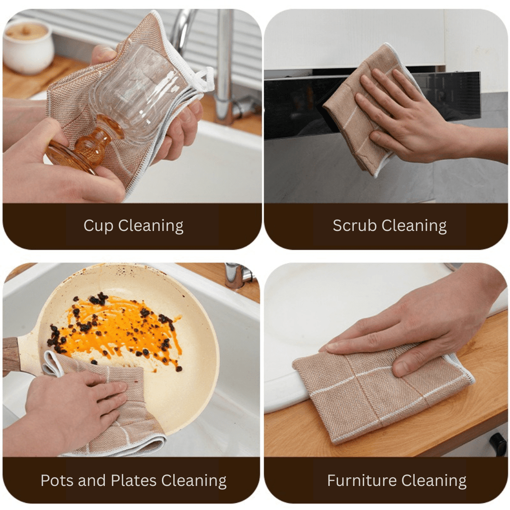 Multi-Purpose Thickened Wood Fiber Water Absorbent Cleaning Cloth(30 x 30cm)