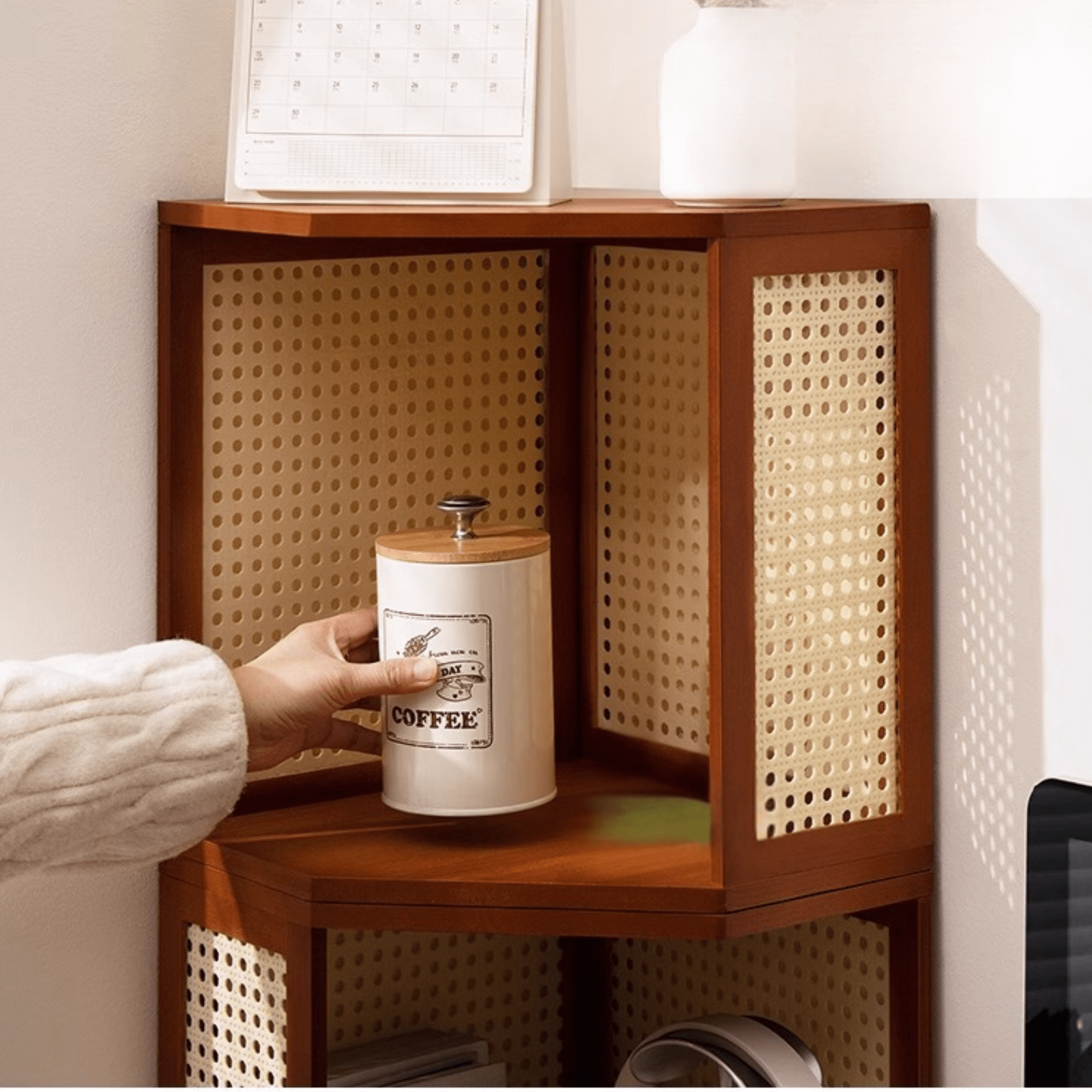 Multi-Purpose Stackable Bamboo Corner Storage Organizer