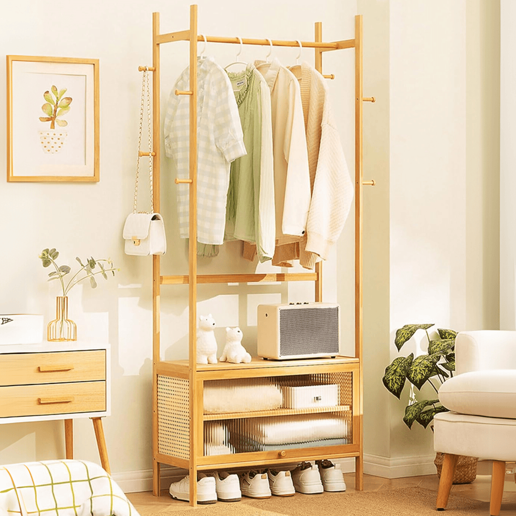 Multi-Functional Bamboo Wood Storage Organizer Rack (70cm)
