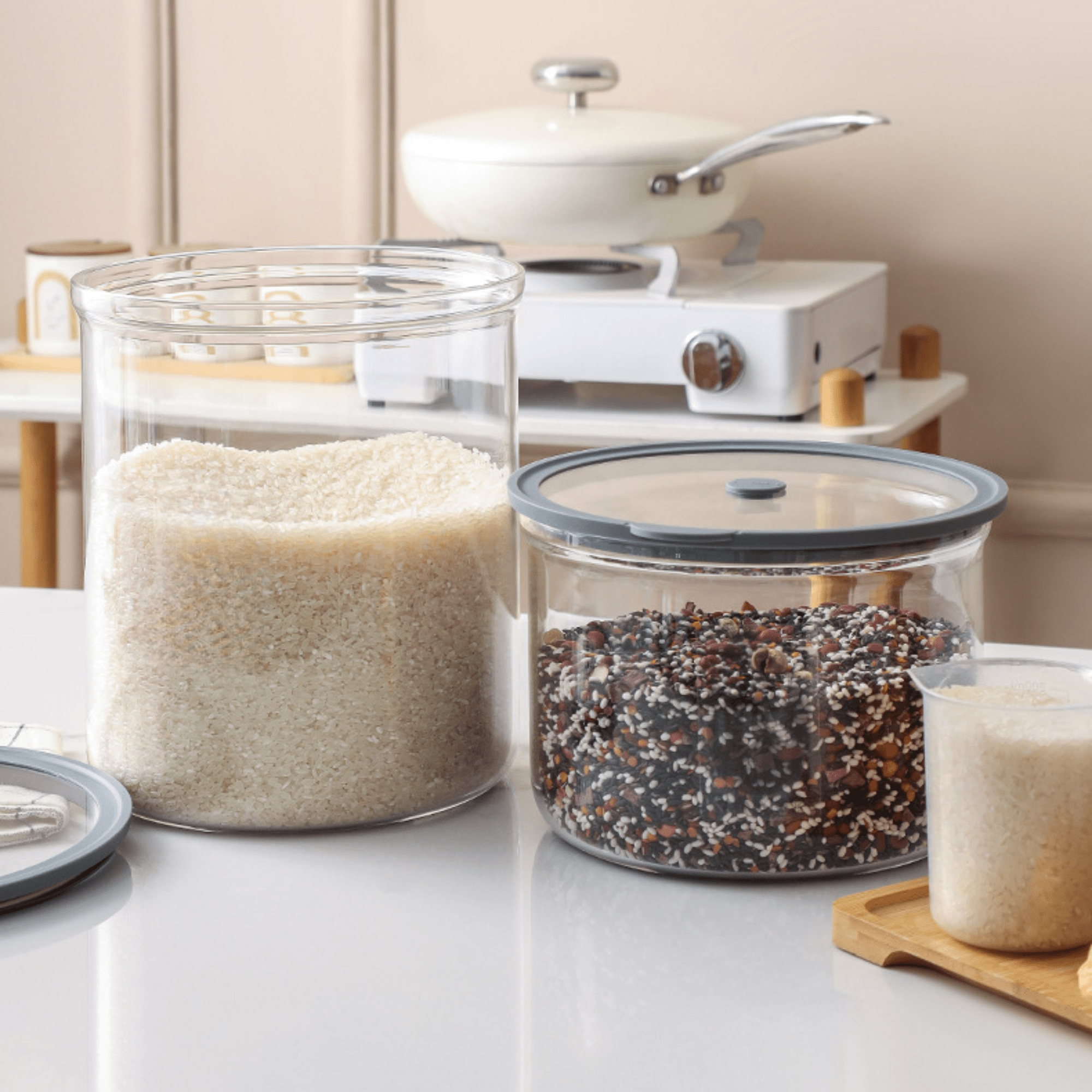 Multi-Purpose Transparent Borosilicate Food Storage Container with Airtight Lid