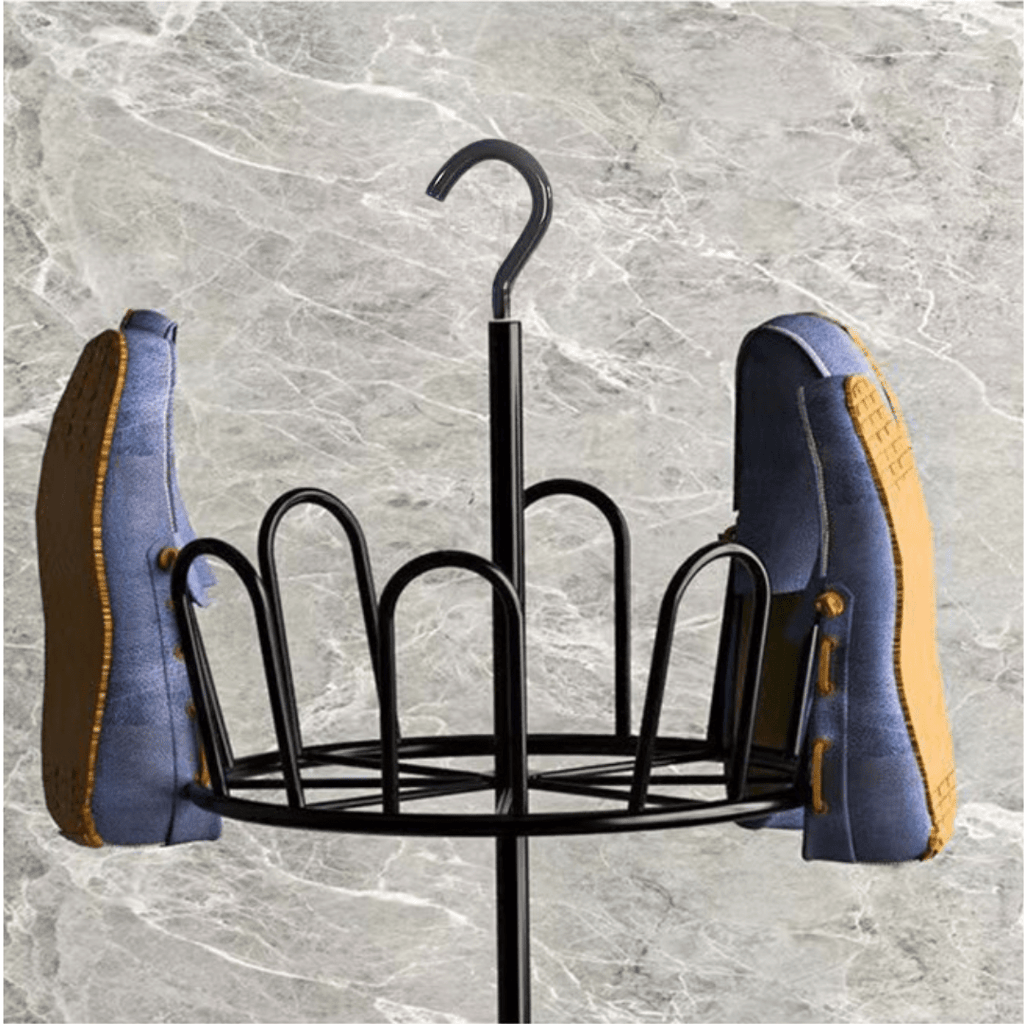 Multi-Layer Iron Shoe Drying & Storage Rack with Circular Bracket