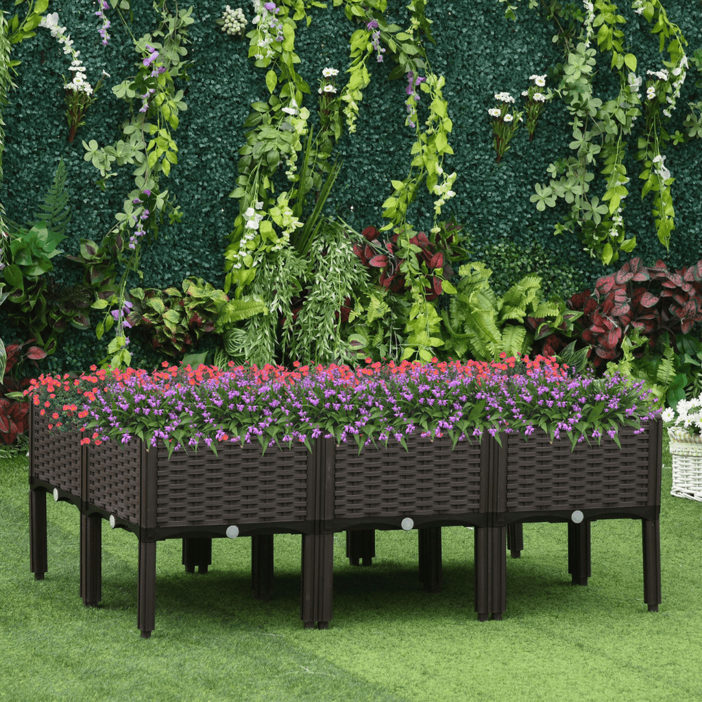 Plastic Balcony Vegetable Planting Garden Bed with Legs & Drainage Holes