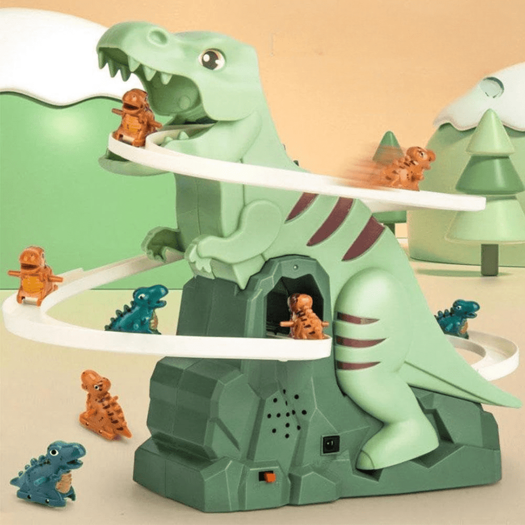 Electric Dinosaur Slide Track Climbing Toy with Music