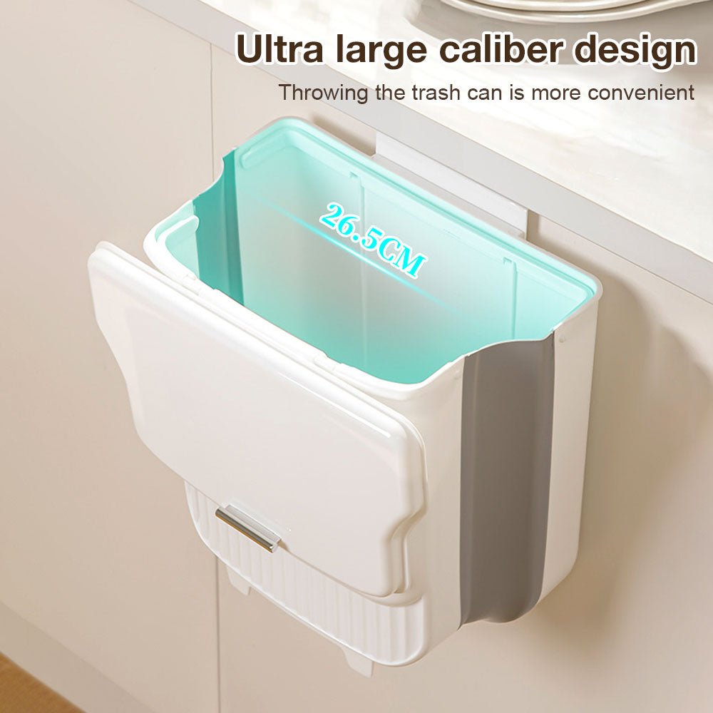 Space-Saving Folding Kitchen Trash Can with Lid(12L)