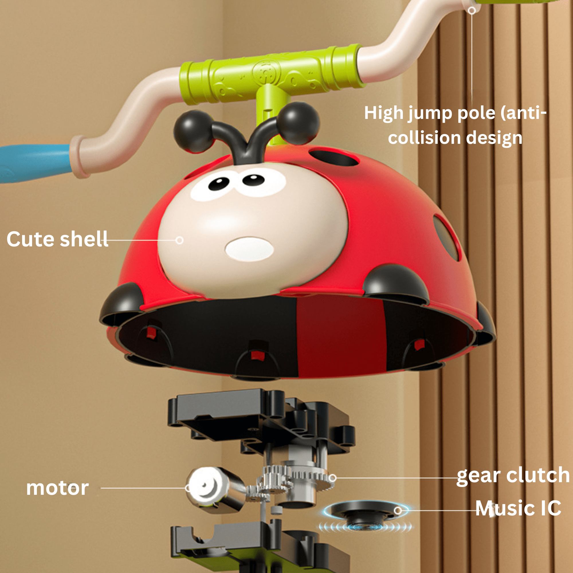 Multifunctional 3-in-1 Ladybug Sports Set for Kids Exercise Fun