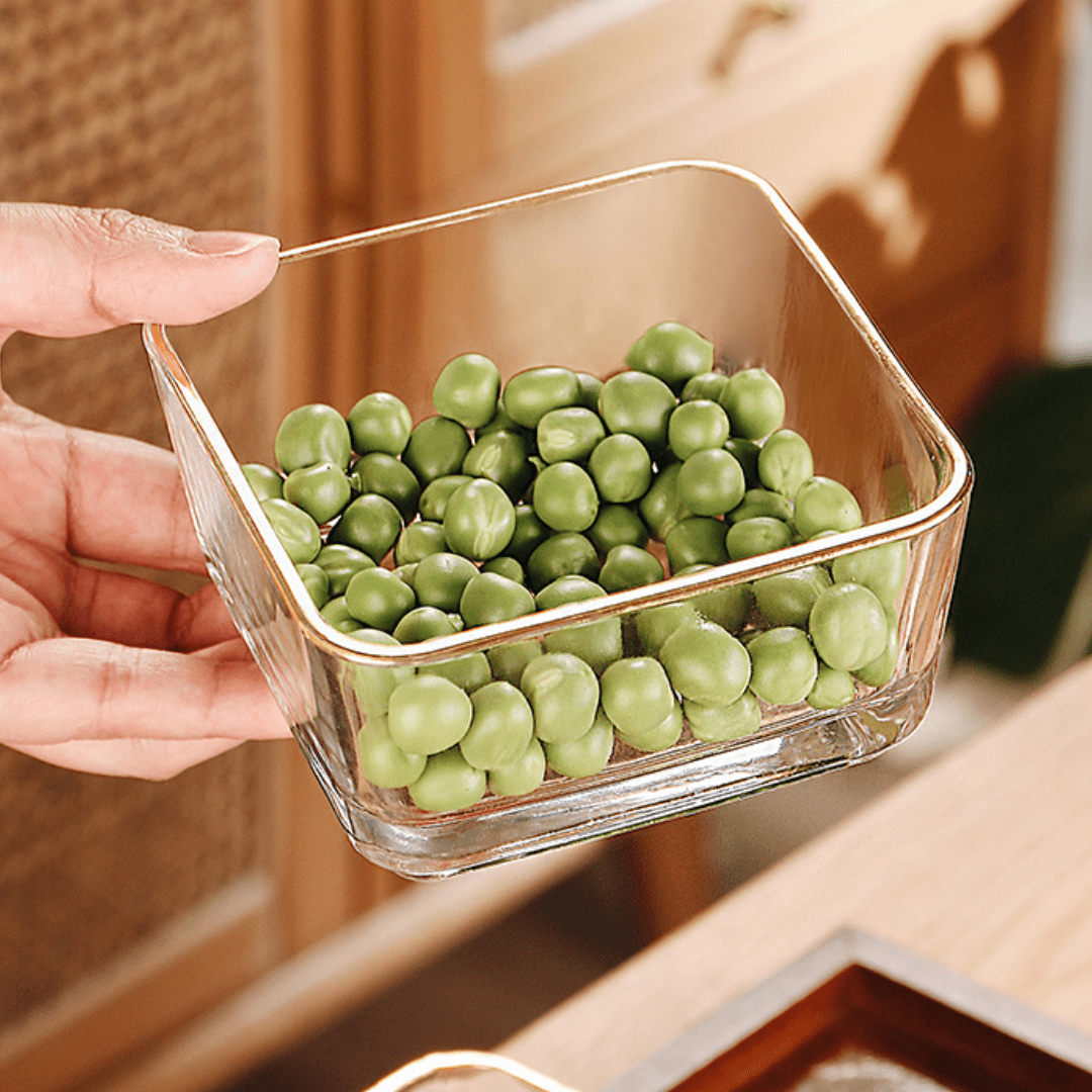 Luxury Glass Snack Box Set (2-Grid)