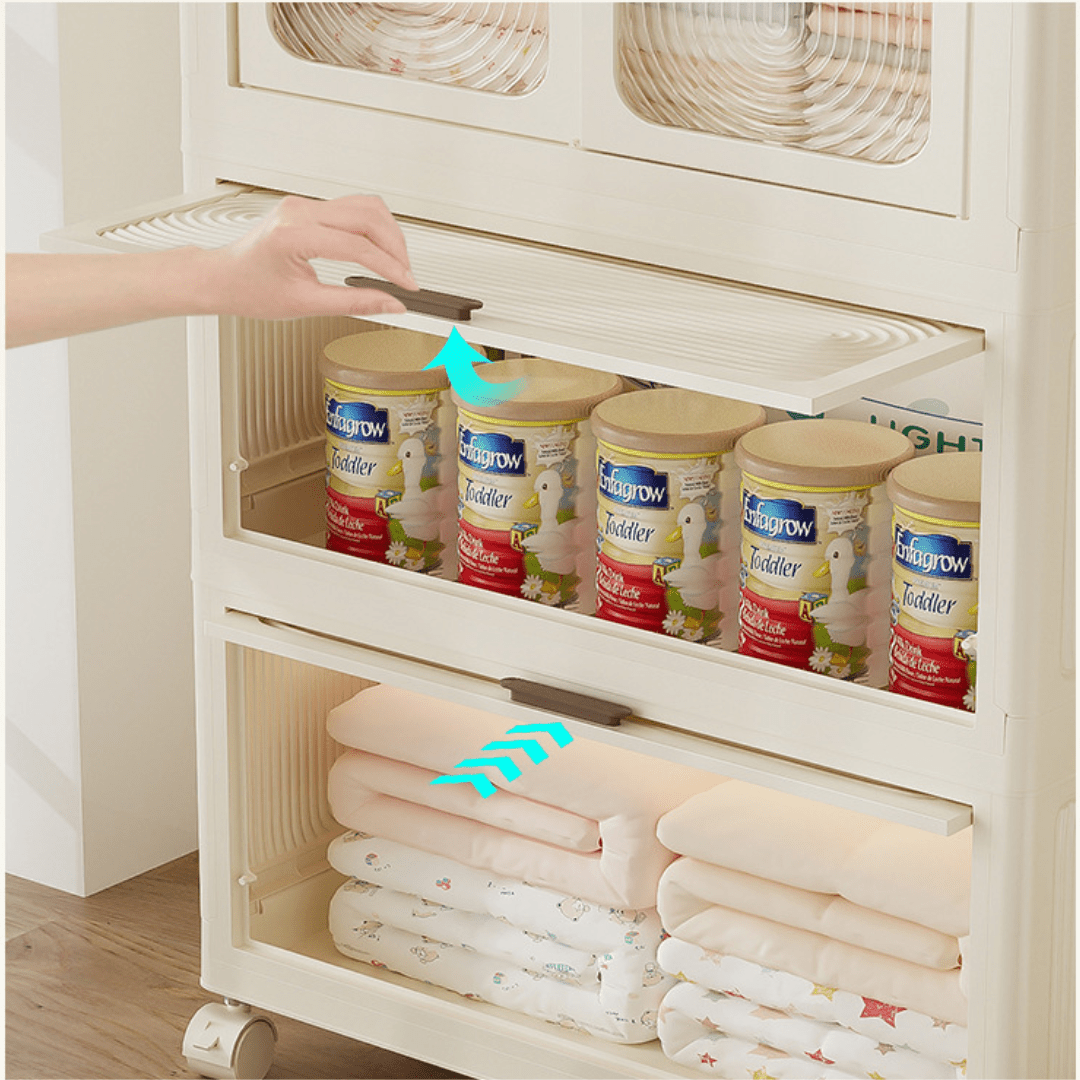 Multipurpose and Multi-Tier Foldable Plastic Storage Cabinet(70cm)