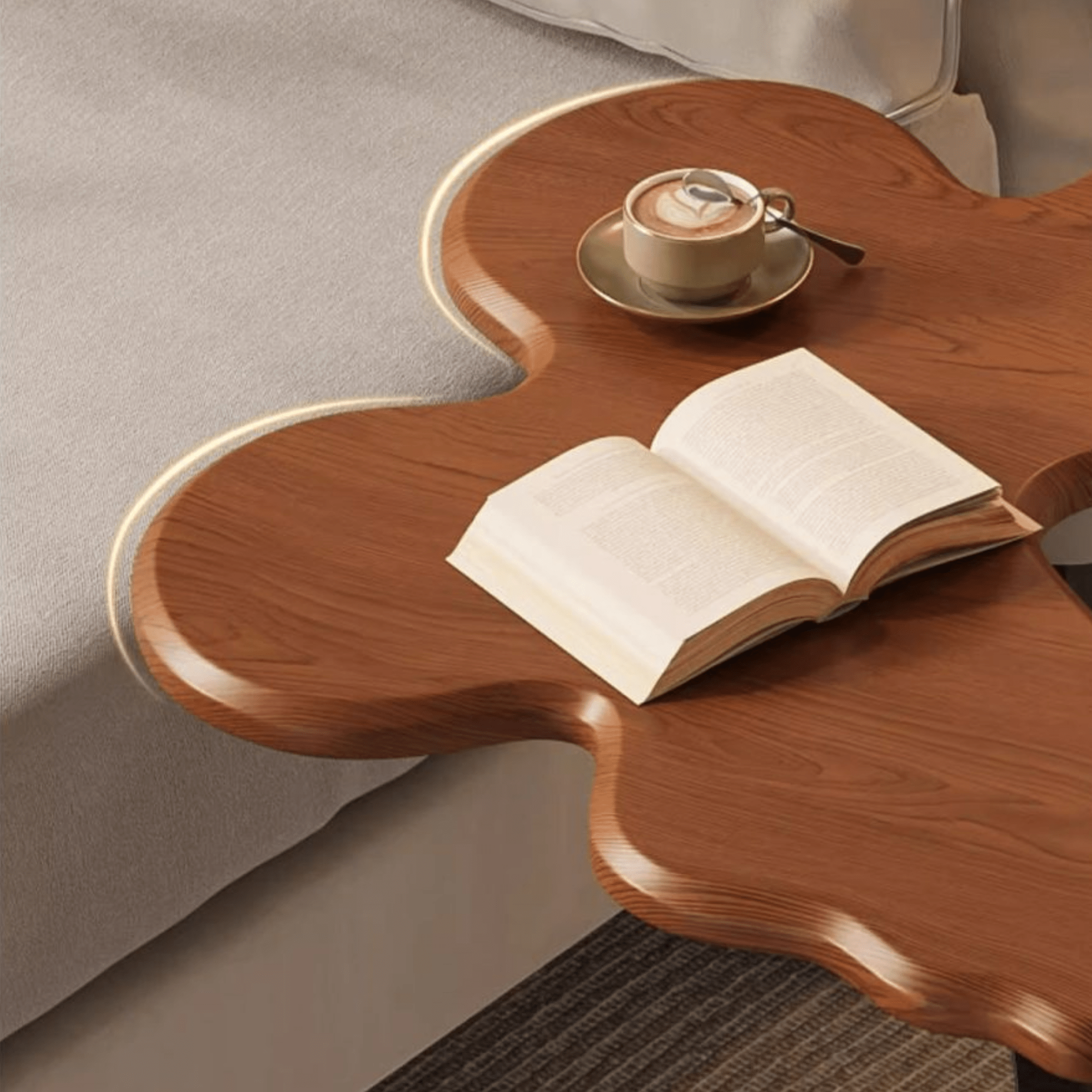 Multi-Purpose Metal Butterfly Bedside Table with Rounded Safe Corners (30cm)