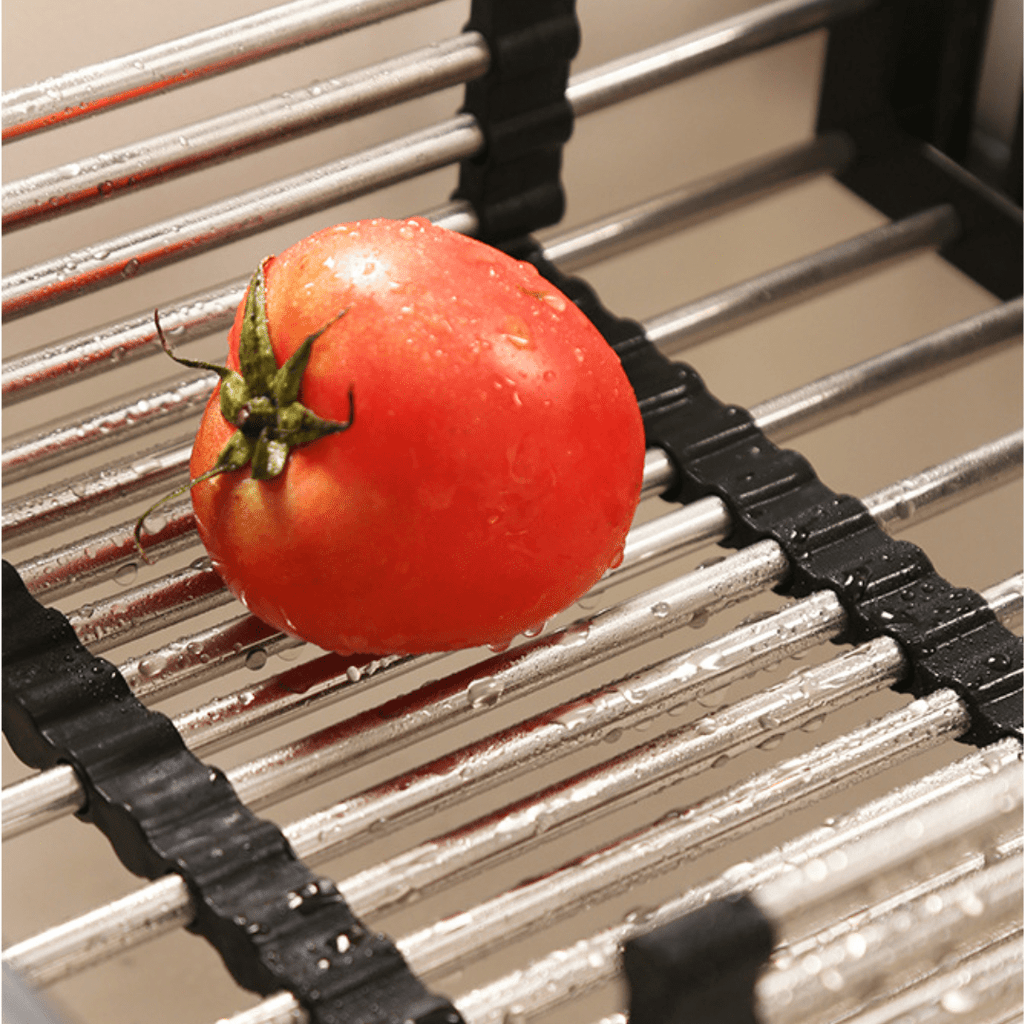 Multi-Functional Retractable Stainless Steel Sink Drain Basket Rack