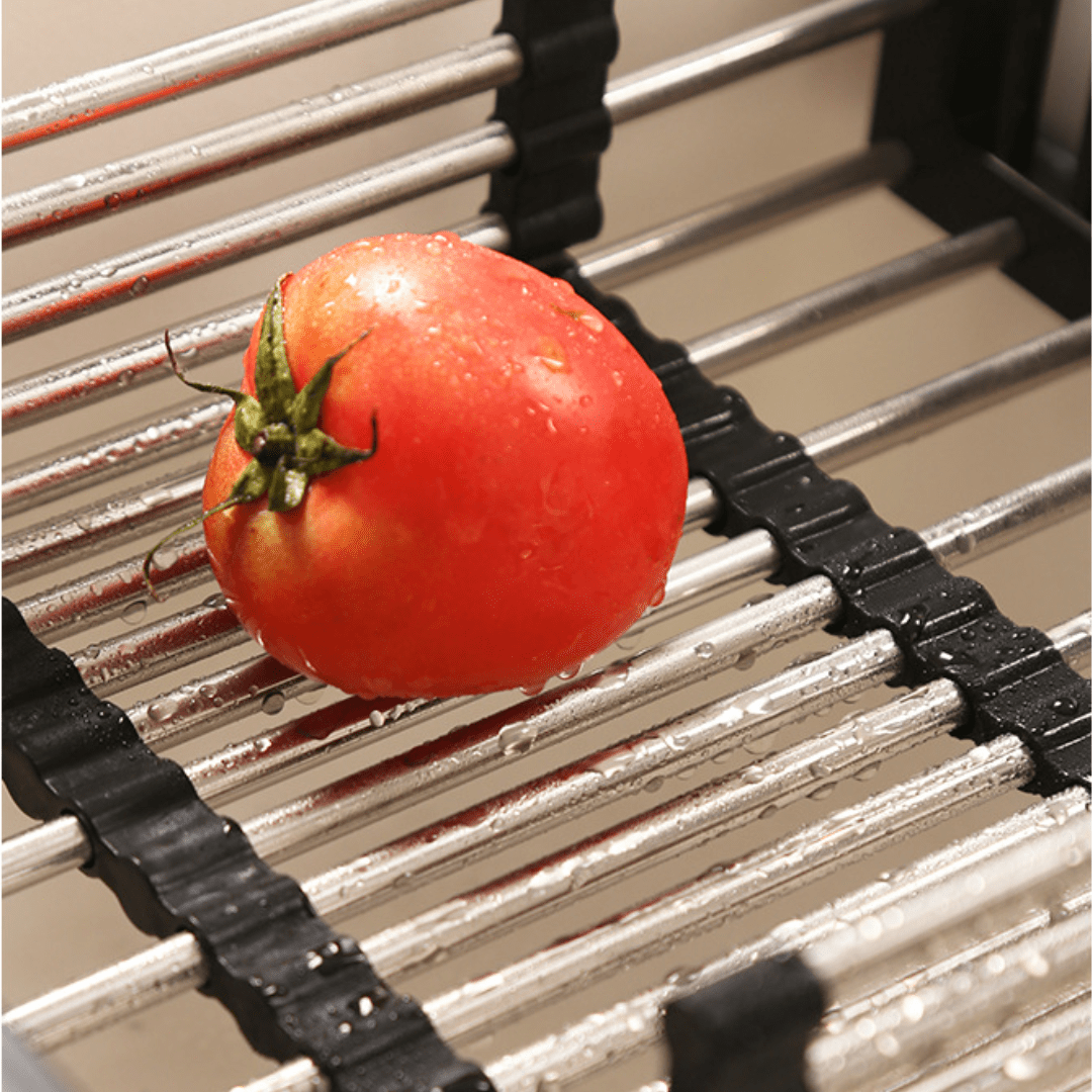 Multi-Functional Retractable Stainless Steel Sink Drain Basket Rack